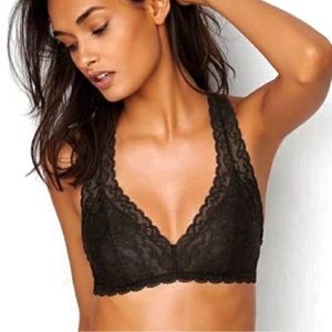 victoria's secret racerback black lace bralette